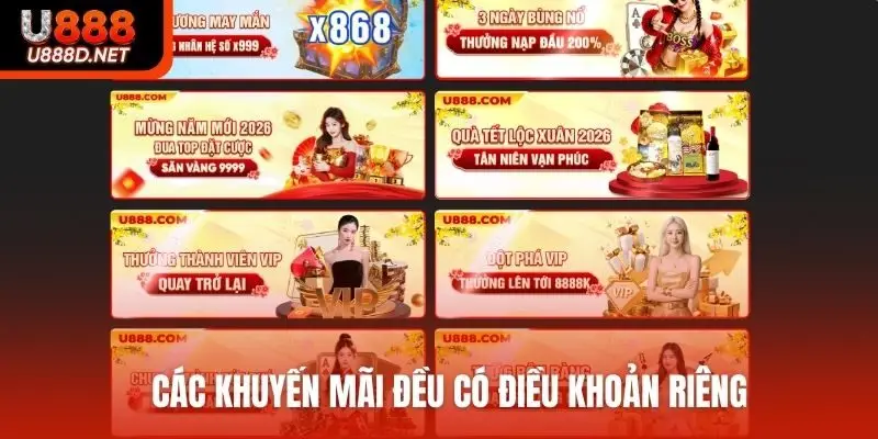 Các khuyến mãi đều có điều khoản riêng