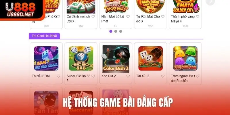 Hệ thống game bài đẳng cấp