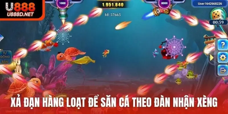 Xả đạn hàng loạt để săn cá theo đàn nhận xèng khủng